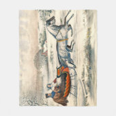 Klassieke 1853 slee-rit Currier Ives winterlandsch Fleece Deken (Voorkant)