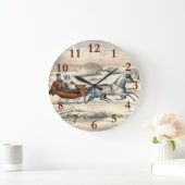 Klassieke 1853 slee-rit Currier Ives winterlandsch Grote Klok (Huis)