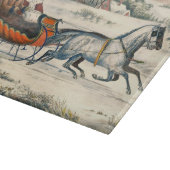 Klassieke 1853 slee-rit Currier Ives winterlandsch Snijplank (Hoek)