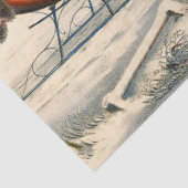 Klassieke 1853 slee-rit Currier Ives winterlandsch Tissuepapier (Detail)