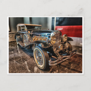 Klassieke 1929 vintage oldster antiek hdr auto briefkaart