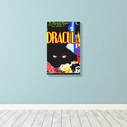 Klassieke '1931' DRACULA Canvas Print (Insitu (Houten vloer))