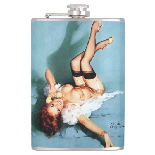 Klassieke  1950s die het meisje-op de P Heupfles (Voorkant)