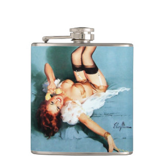 Klassieke  1950s die het meisje-op de P Heupfles