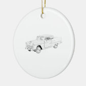 Klassieke 1955 Chevy Bel Air Pencil Tekening Keramisch Ornament (Links)