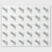 Klassieke 1957-draagster motorfietswerkpapier cadeaupapier (Vlak)