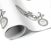 Klassieke 1957-draagster motorfietswerkpapier cadeaupapier (Rol Hoek)