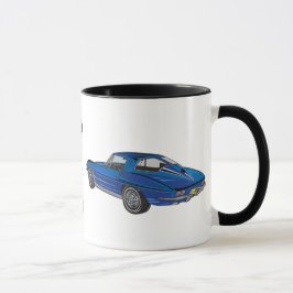 Klassieke 1963 Blue Corvette DAD Coffee Mok