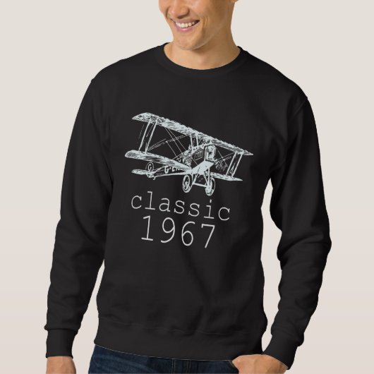 Klassieke 1967 Biplane Aviation 55th Birthda Trui (Voorkant)