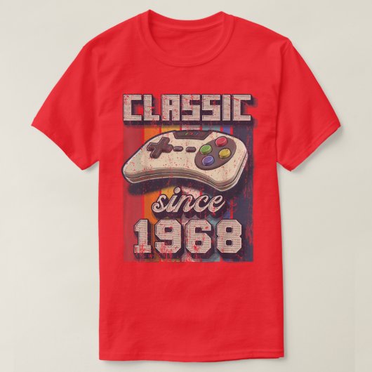 Klassieke 1968 54th Birthday Retro Video Game Cont T-shirt (Design voorkant)