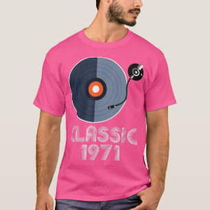 Klassieke 1971 Vinyl Record Player Music Lov T-shirt