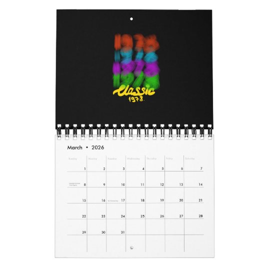 Klassieke 1973 kalender (Mar 2026)