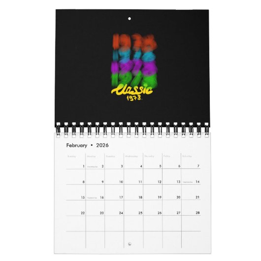 Klassieke 1973 kalender (Feb 2026)
