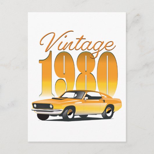 Klassieke 1980 Retro Auto Briefkaart (Voorkant)