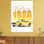 Klassieke 1980 Retro Auto Canvas Afdruk (Insitu (Woonkamer))