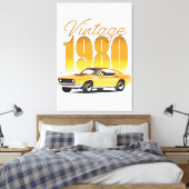 Klassieke 1980 Retro Auto Canvas Afdruk (Insitu (Slaapkamer))