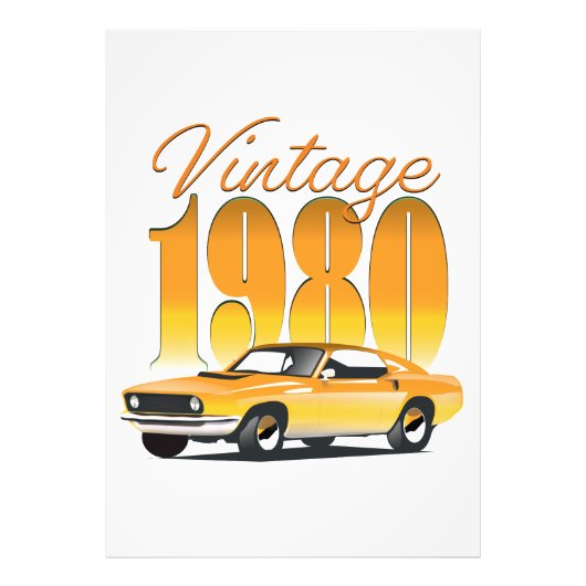 Klassieke 1980 Retro Auto Foto Afdruk (Voorkant)