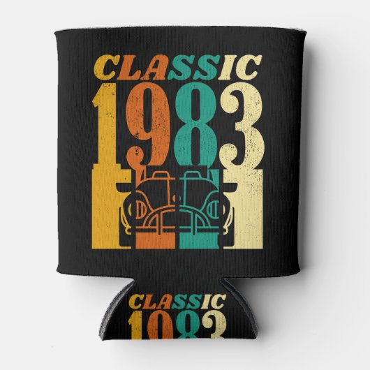 Klassieke 1983 Vintage Auto 41e Verjaardag Blikjeskoeler (Voorkant)