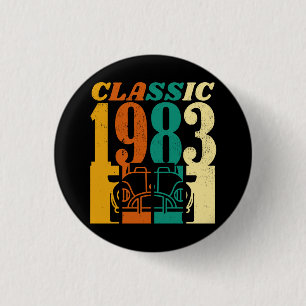 Klassieke 1983 Vintage Auto 41e Verjaardag Ronde Button 3,2 Cm