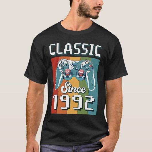 Klassieke 1992 31e verjaardag videogamecontroller  t-shirt (Voorkant)