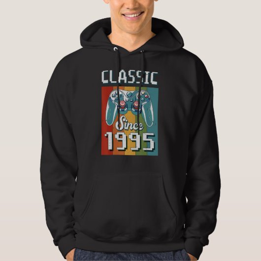 Klassieke 1995 27e verjaardag Video Game Controlle Hoodie (Voorkant)