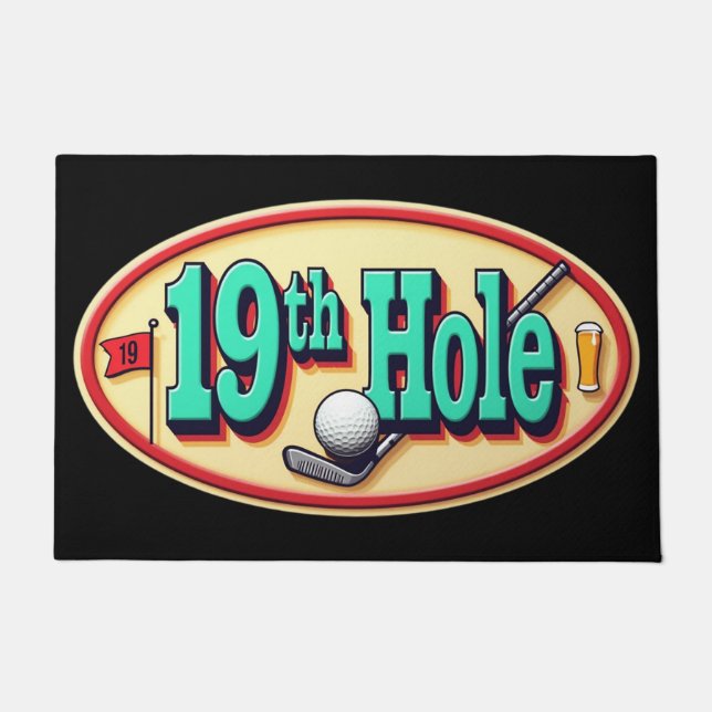 Klassieke 19e hole golf deurmat (Voorkant)