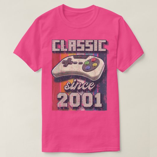 Klassieke 2001 21e Birthday Retro Video Game Contr T-shirt (Design voorkant)