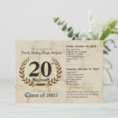 Klassieke 20e middelbare schoolreünie - tweedaags  kaart (Staand voorkant)