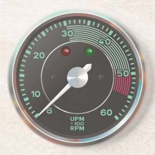 Klassieke 356 rev-teller, oude luchtgekoelde sport zandsteen onderzetter