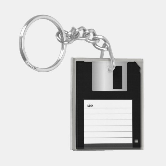 Klassieke 3,5-inch diskettestation Sleutelhanger (Voorkant Links)