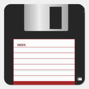 Klassieke 3,5-inch Diskettestation sticker (rood)
