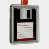 Klassieke 3,5-inch rode diskette metalen ornament (Rechts)