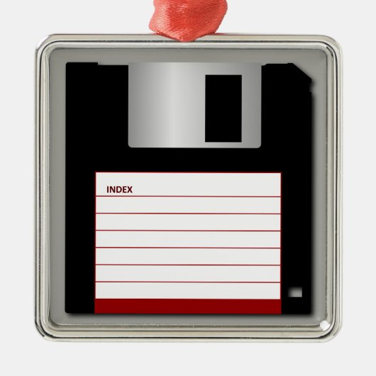 Klassieke 3,5-inch rode diskette metalen ornament (Voorkant)