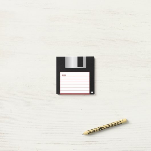 Klassieke 3,5-inch rode diskette notities post-it® notes (Op bureau)