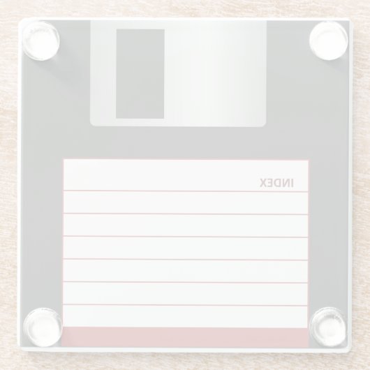 Klassieke 3,5-inch rode diskette Onderzetters (Achterkant)
