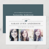 Klassieke 3 Uitnodiging tot fotoAfstuderen (Voorkant / Achterkant)