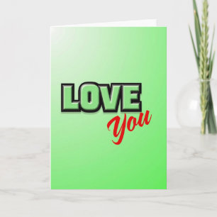 Klassieke 3D Love You Script Kaart
