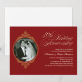 Klassieke 40e Jubileum foto-uitnodigingen Kaart (Voorkant / Achterkant)