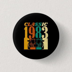 Klassieke 43e verjaardag 1983 ronde button 3,2 cm