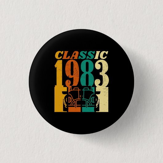 Klassieke 43e verjaardag 1983 ronde button 3,2 cm (Voorkant)