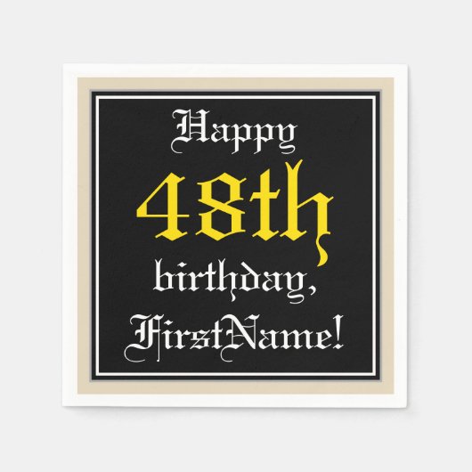 Klassieke 48e verjaardag papieren servetten (Voorkant)