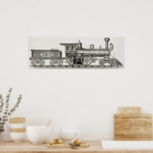 Klassieke 4-4-0 Amerikaanse locomotief Poster (Keuken)