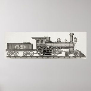 Klassieke 4-4-0 Amerikaanse locomotief Poster