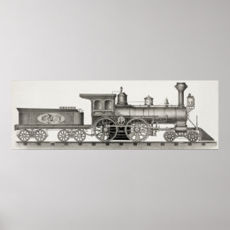 Klassieke 4-4-0 Amerikaanse locomotief Poster