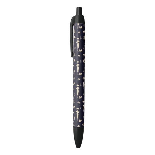 Klassieke  50-Mode zwarte-inktpen Zwarte Inkt Pen (Top (Verticaal))