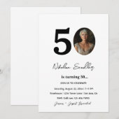 Klassieke 50 verjaardagsfeestje uitnodiging (Voorkant / Achterkant)