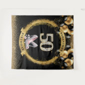 Klassieke 50e verjaardag diamant nummers hoge hakk wandkleed (Voorkant (horizontaal))