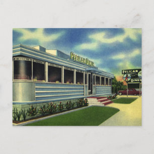  Klassieke 50s restaurantrestaurant Pelican Diner Briefkaart