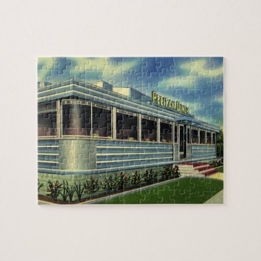  Klassieke 50s restaurantrestaurant Pelican Diner Legpuzzel (Horizontaal)