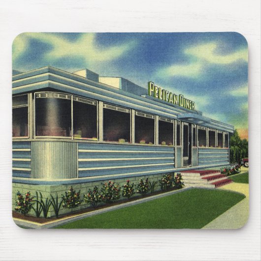  Klassieke 50s restaurantrestaurant Pelican Diner Muismat (Voorkant)